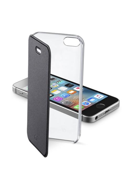 CELLULARLINE Custodia cover a libro per iPhone 5 Cellular Line Clear Book nero